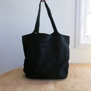 Pop & Suki Black Suede Shopper Tote